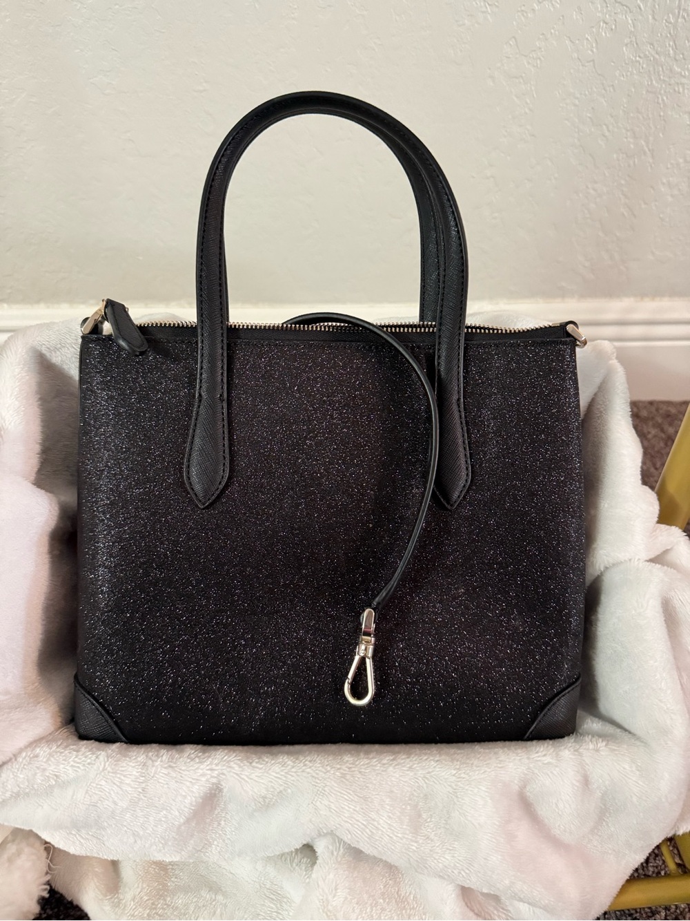 kate spade Black Sparkle Tote with Top Handles - Picture 2 of 4